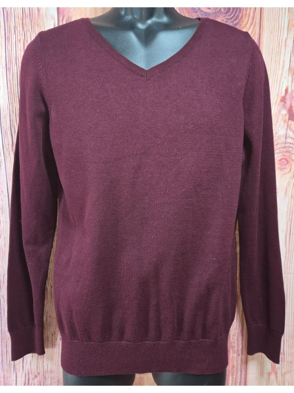 Clique Mens Burgundy V-Neck Sweater Medium NWT
